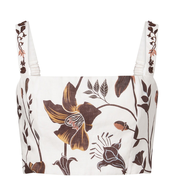 Photo: Agua by Agua Bendita Cacao floral linen crop top