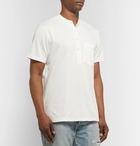 Club Monaco - Striped Cotton-Blend Jersey Henley T-Shirt - White