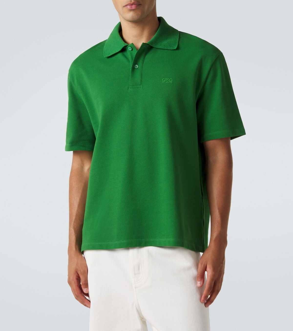 Loewe Logo embroidered cotton polo shirt