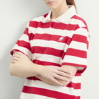 ICECREAM Women's Popsicle Striped Polo Shirt in Red/White