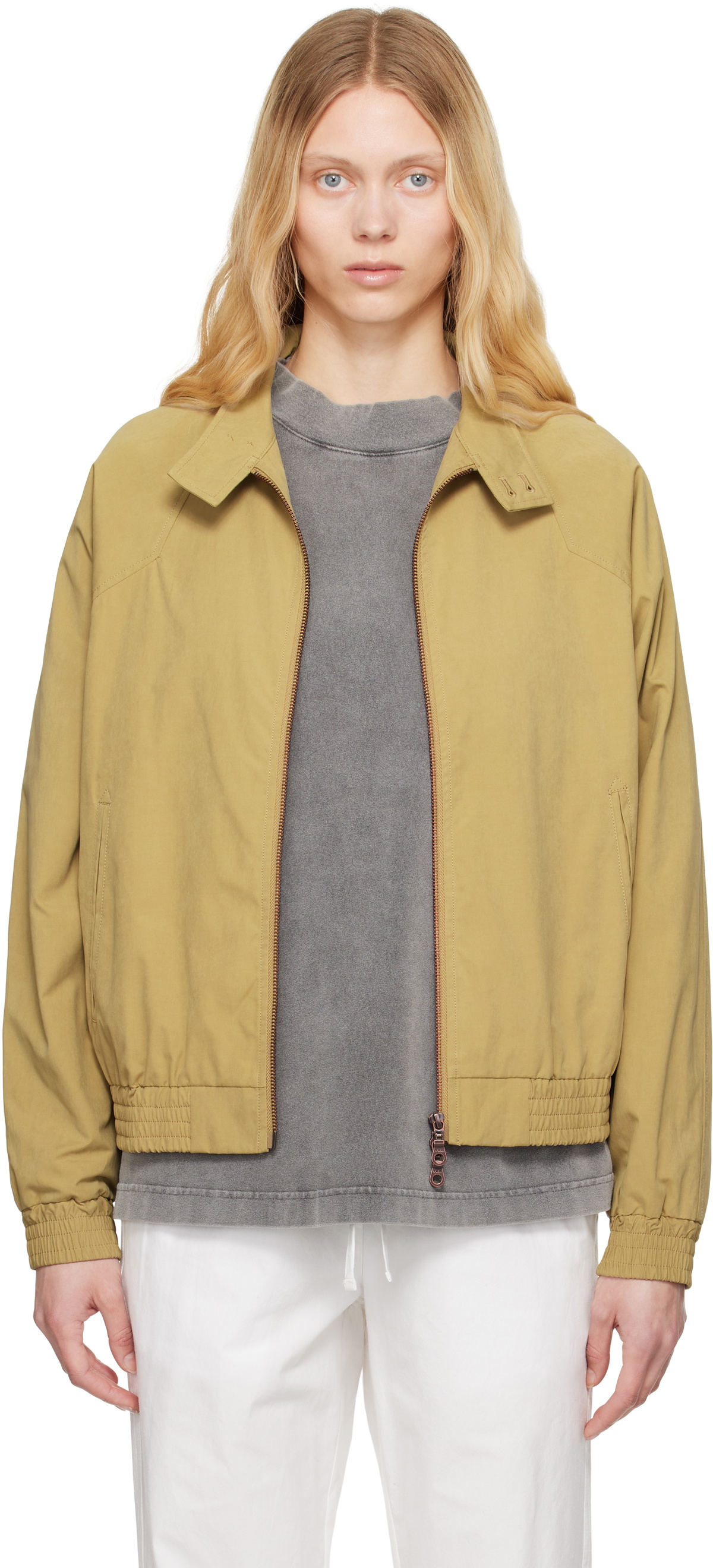 Carter Young Beige Western Harrington Jacket