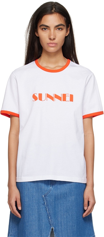 Photo: SUNNEI SSENSE Exclusive Off-White & Red T-Shirt