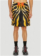 Tiger Print Shorts in Black And Yellow