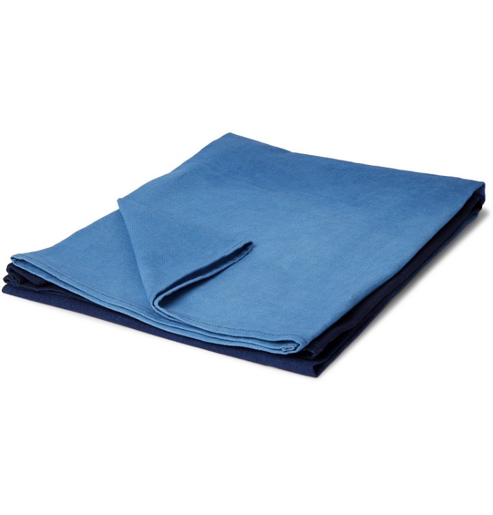 Photo: Blue Blue Japan - Dégradé Indigo-Dyed Cotton Blanket - Blue