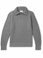 Mr P. - Ribbed Merino Wool Half-Zip Sweater - Gray
