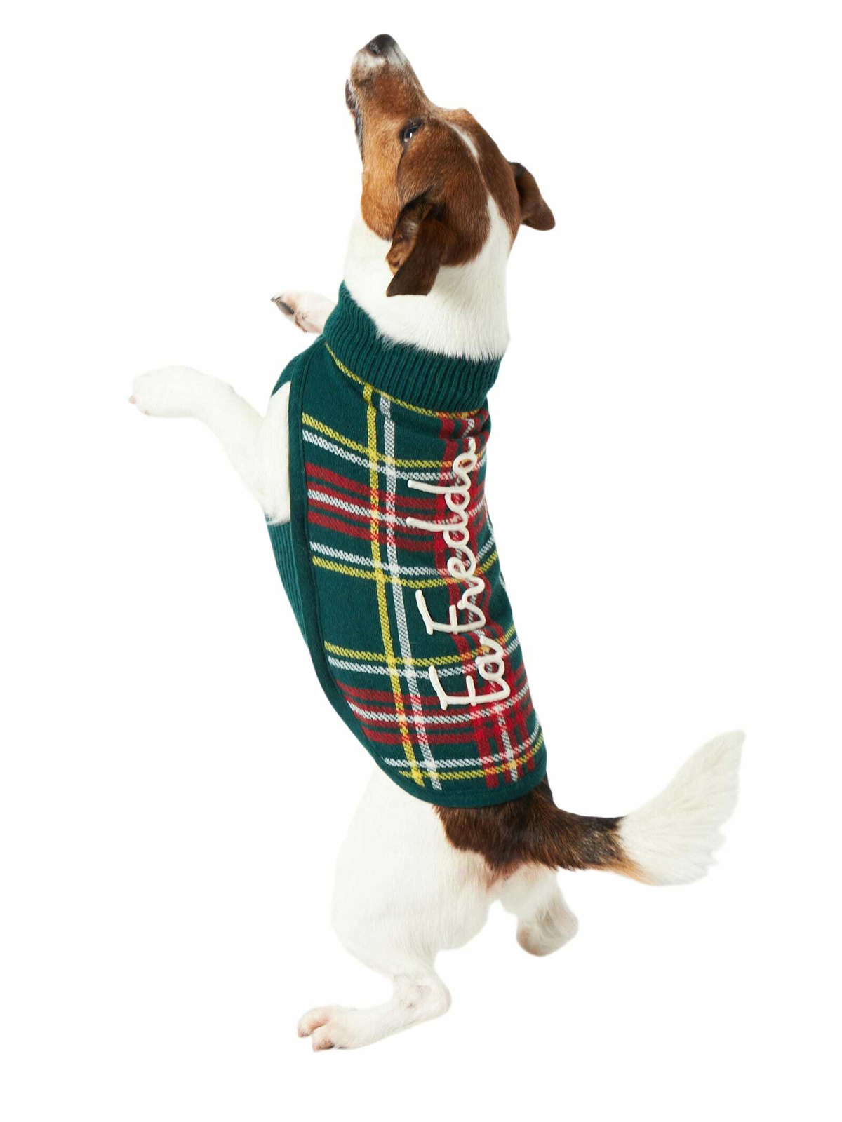 MC2 Saint Barth Dog Sweater With Tartan Jacquard