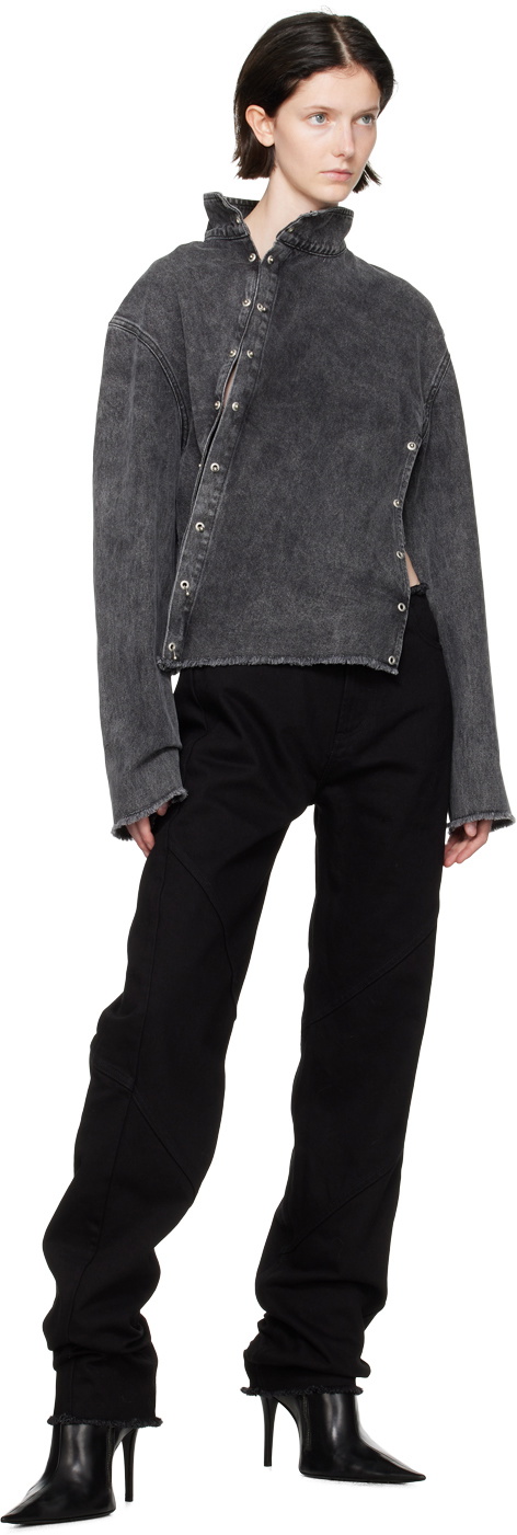 Jade Cropper Black Asymmetric Denim Jacket
