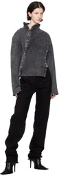 Jade Cropper Black Asymmetric Denim Jacket