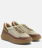 Chloé Nama leather-trimmed platform sneakers
