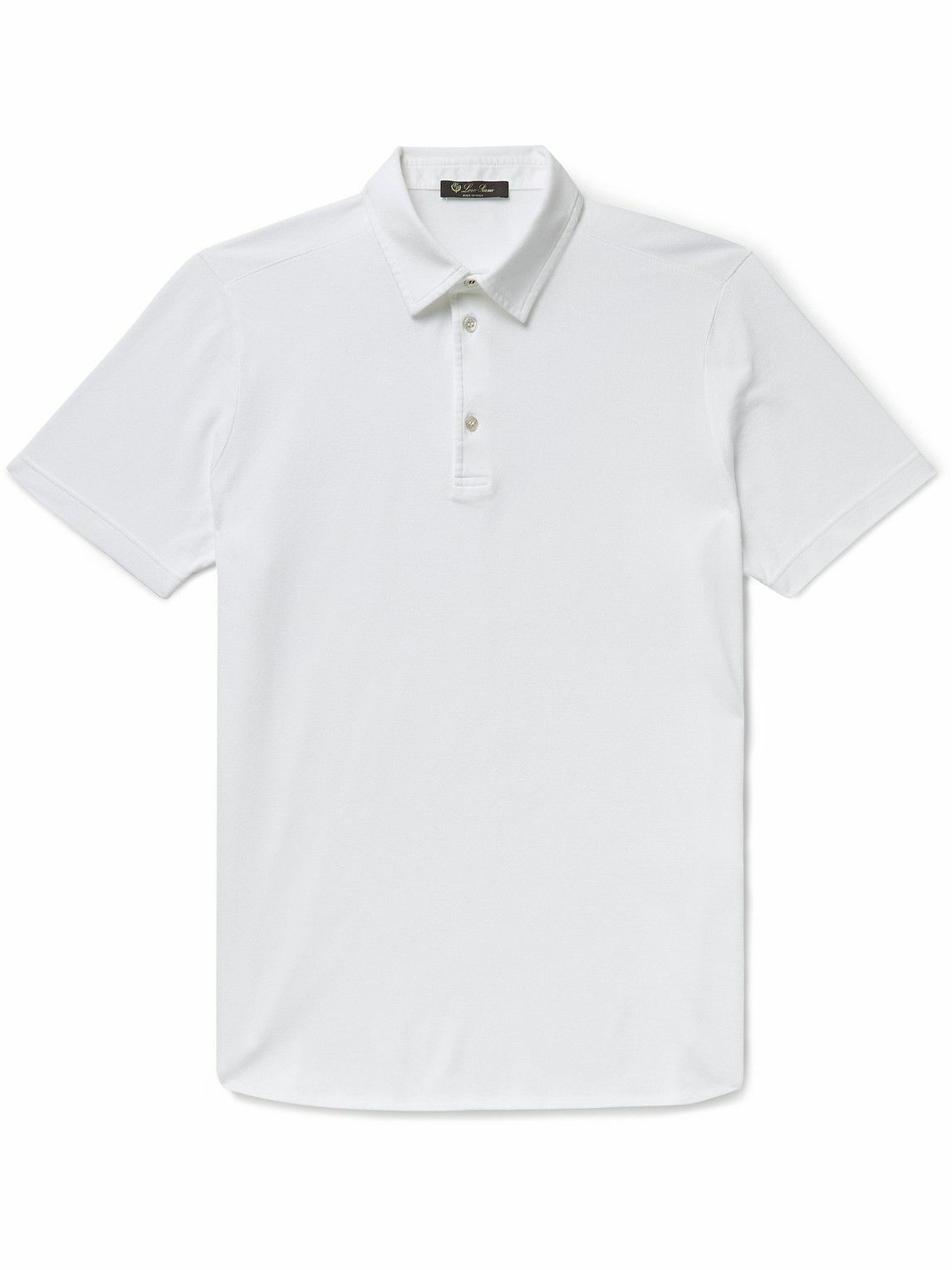 Loro Piana - Cotton-Piqué Polo Shirt - White Loro Piana