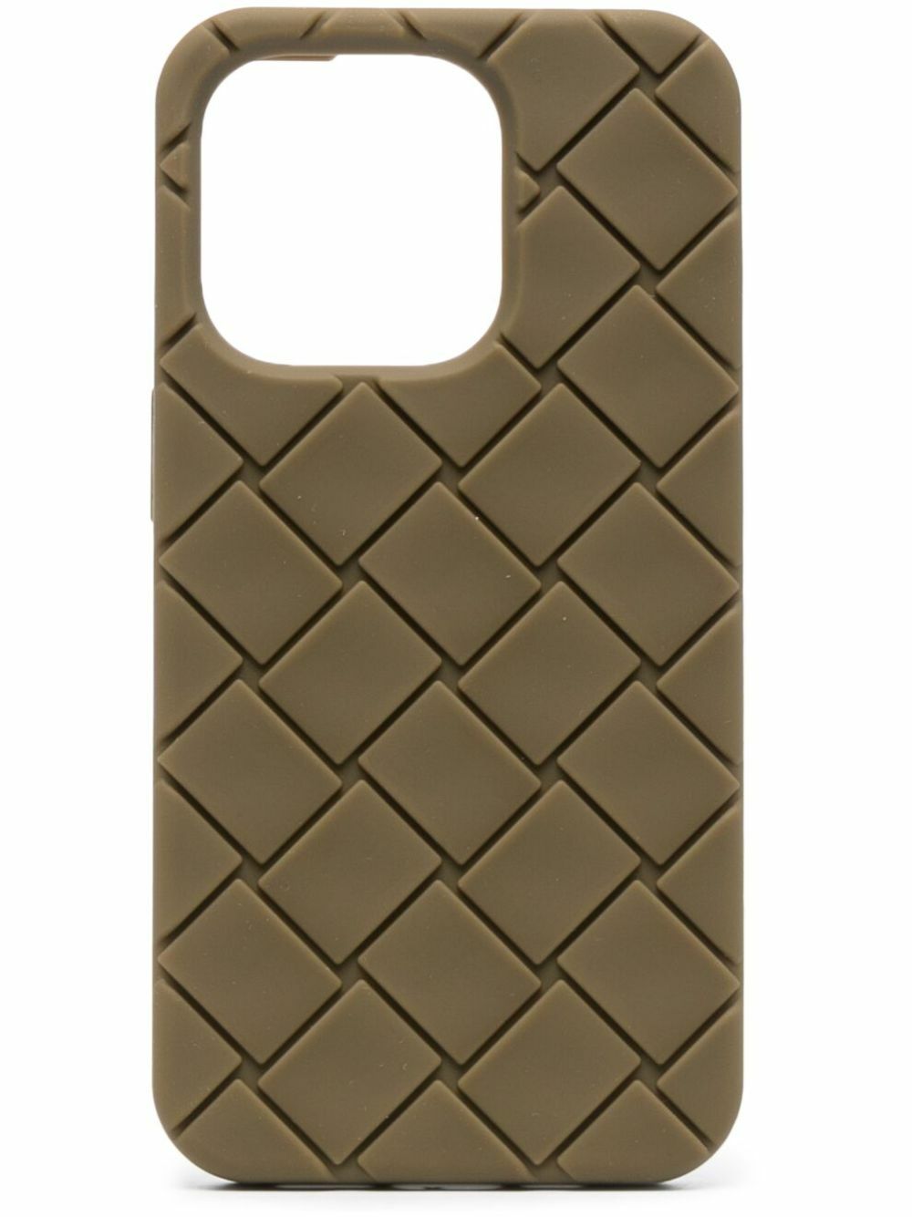 ☆BOTTEGA VENETA☆Intrecciato rubber iPhone14Pro case Bottega Veneta Brown Intrecciato-Pattern Rubber IPhone 14