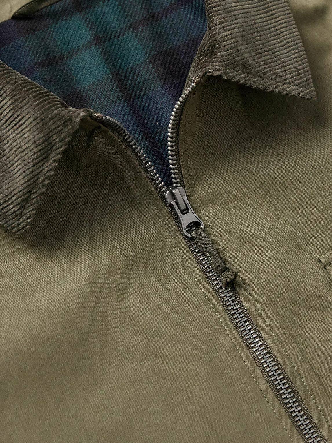 Hartford - Daren Cotton-Corduroy Trimmed Canvas Jacket - Green