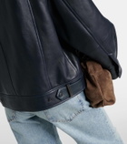 Brunello Cucinelli Oversized leather biker jacket