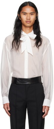 System White Sheer Button Down Shirt