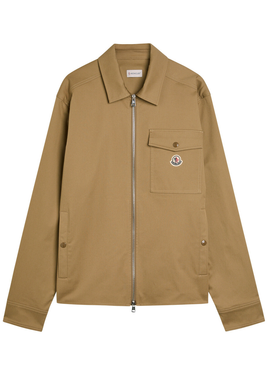 Moncler Logo Stretch-cotton Overshirt Sand