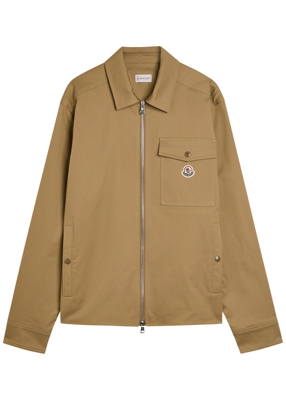 Photo: Moncler Logo Stretch-cotton Overshirt Sand