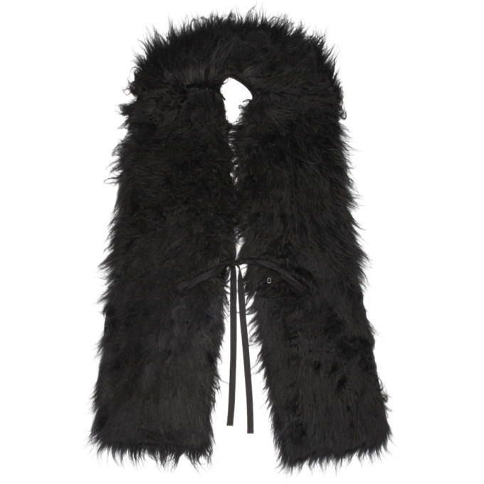 MM6 Maison Margiela Black Hairy Scarf MM6 Maison Margiela