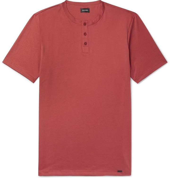 Photo: Hanro - Night & Day Cotton-Jersey Henley T-Shirt - Men - Red