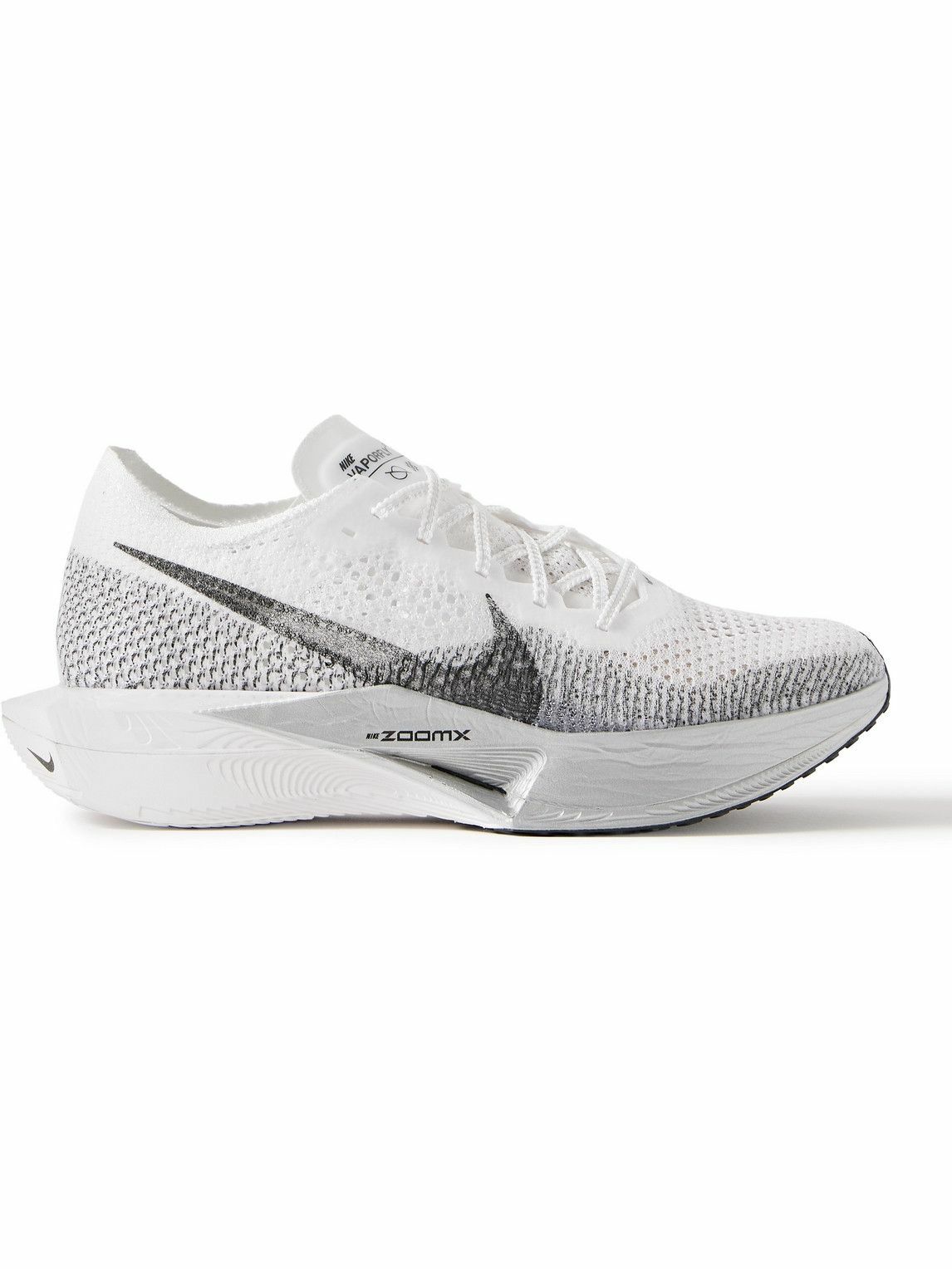 Nike Running - ZoomX Vaporfly 3 Flyknit Running Sneakers - White Nike ...