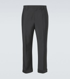 Versace Cropped wool and mohair straight pants
