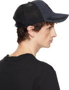 Balmain Gray Balmain Écusson Embroidered Denim Cap