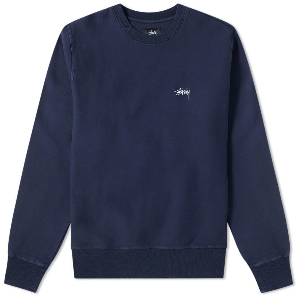 Stussy Stock Logo Crew Sweat Navy Stussy