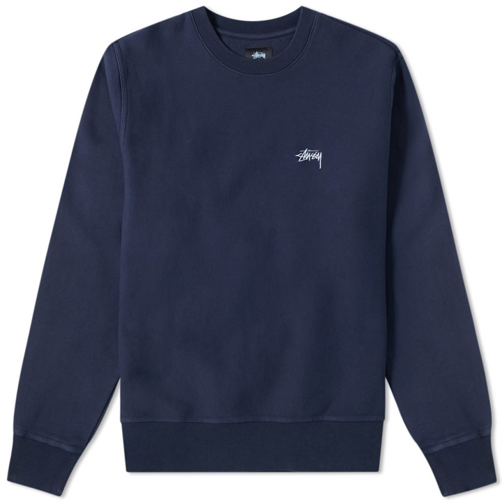 Photo: Stussy Stock Logo Crew Sweat Navy