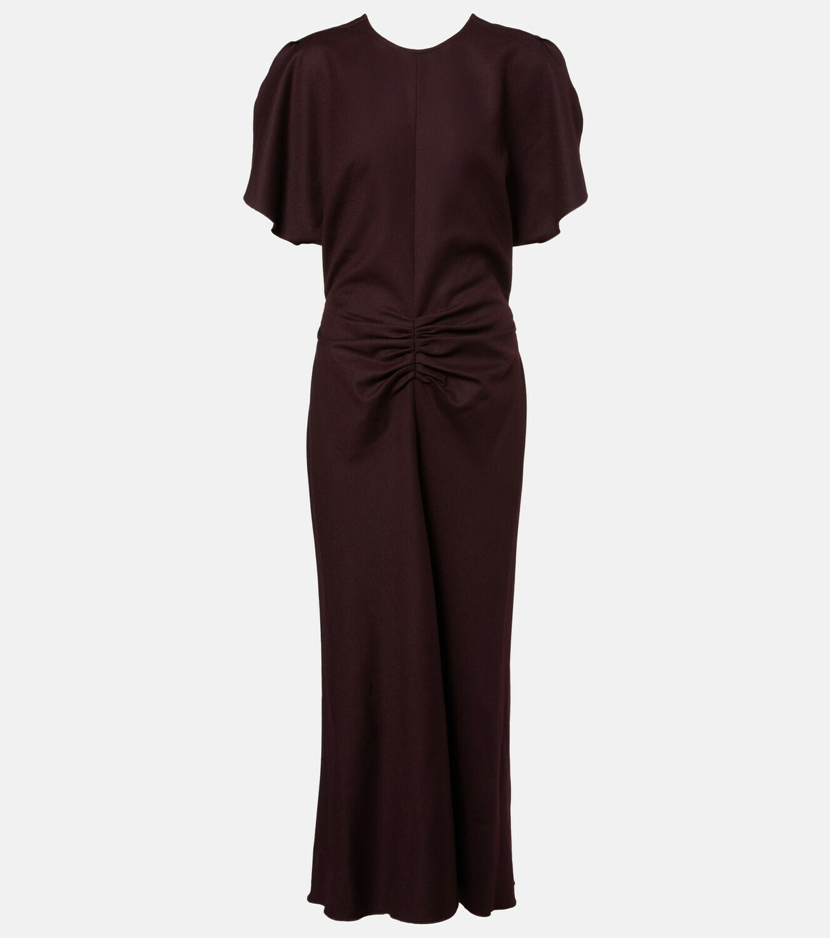 Victoria Beckham Bela gathered virgin wool midi dress