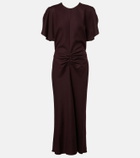 Victoria Beckham Bela gathered virgin wool midi dress