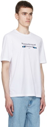 Maison Kitsuné White Embroidered T-Shirt