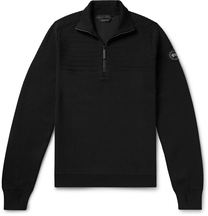 Photo: Canada Goose - Clarke Merino Wool-Blend Half-Zip Sweater - Black