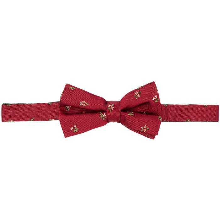 Photo: Paul Smith SSENSE Exclusive Burgundy Floral Bow Tie 