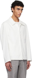 AMOMENTO White Pocket Denim Jacket