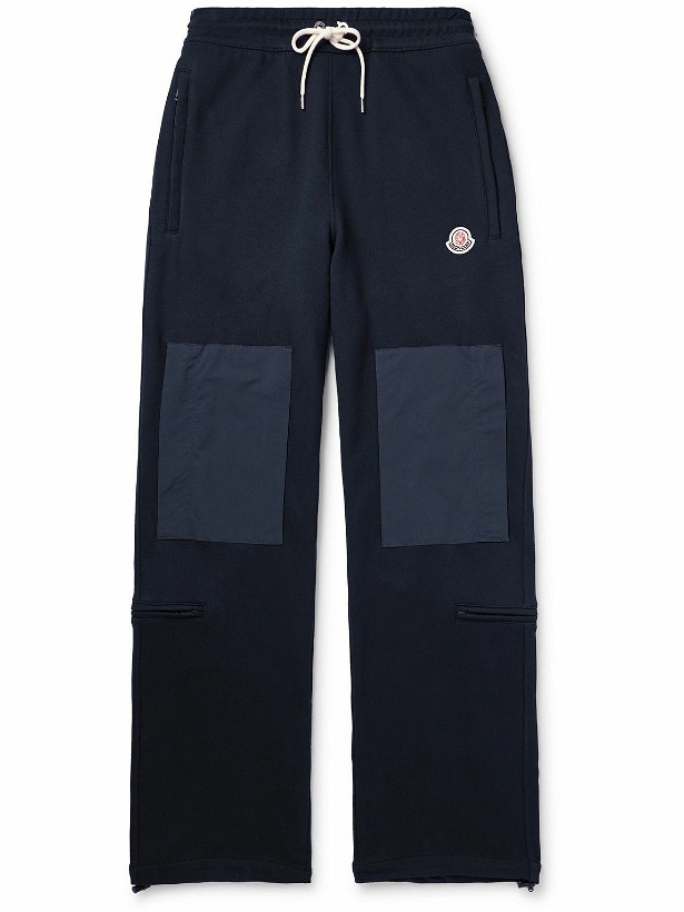 Photo: Moncler Genius - Billionaire Boys Club Straight-Leg Shell-Trimmed Cotton-Jersey Sweatpants - Blue