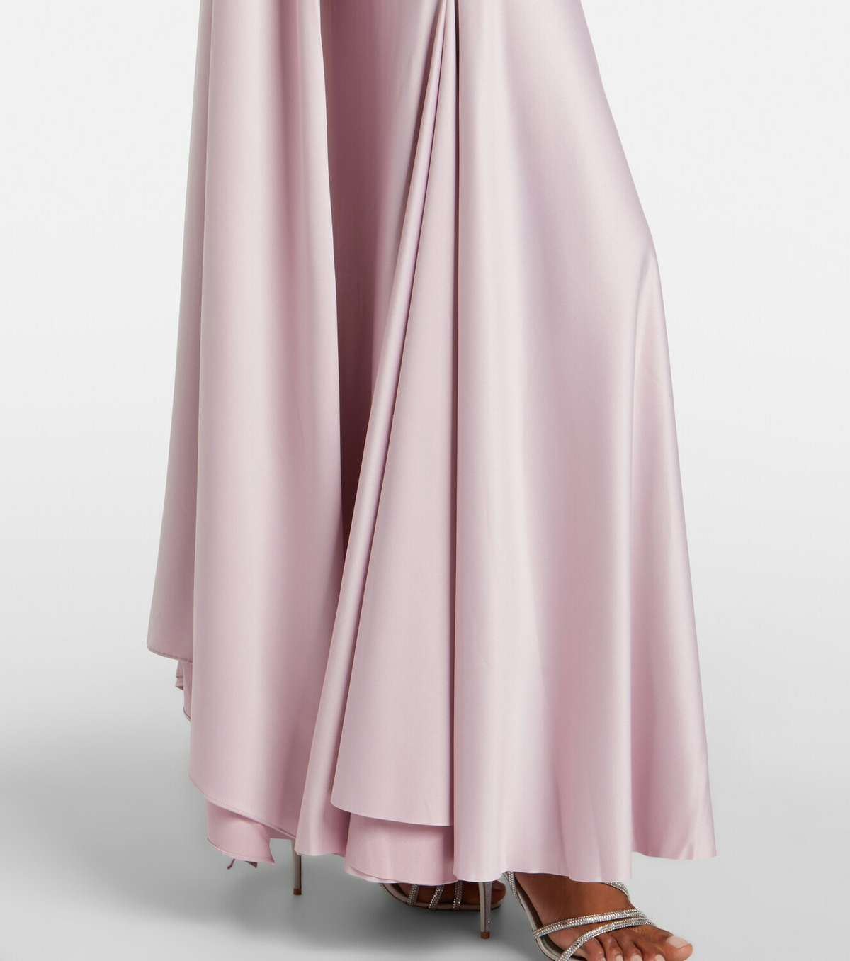 Solace London Cece halterneck crêpe and satin gown