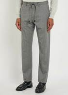 Canali Tapered-leg Stretch-wool Trousers Light Grey