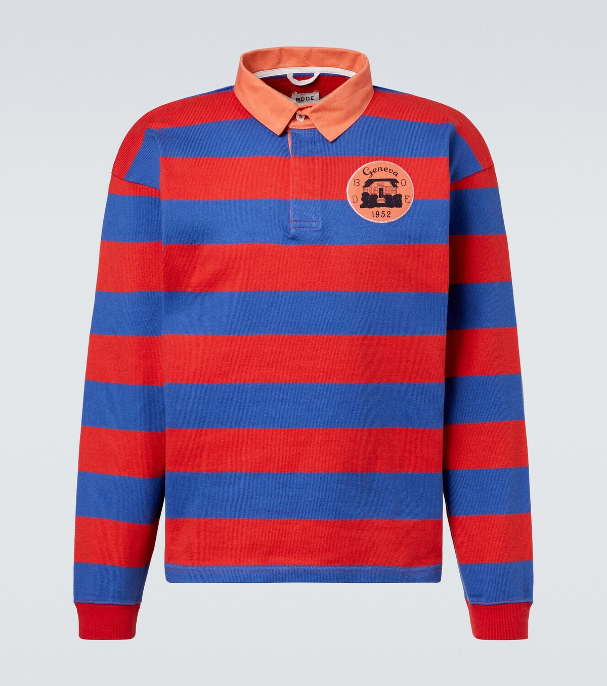 Bode Striped cotton polo shirt