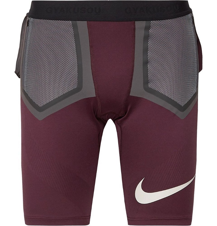 Photo: Nike x Undercover - GYAKUSOU Dri-FIT TechKnit Compression Shorts - Burgundy