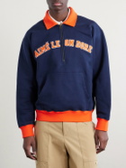 Aimé Leon Dore - Logo-Embroidered Cotton-Jersey Half-Zip Sweatshirt - Blue