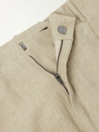 Slowear - Straight-Leg Pleated Linen Shorts - Neutrals