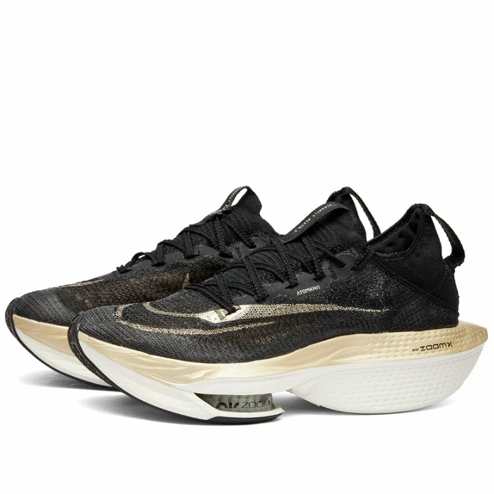 Photo: Nike Running Men's Nike Alphafly 2 Sneakers in Black/Metallic Gold Grain