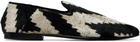 TOM FORD Black & Off-White Jacquard Velvet Steven Loafers