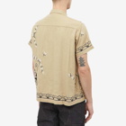 Bode Men's Embroidered Dandelion Short Sleeve Shirt in Sand