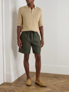 De Bonne Facture - Lounge Straight-Leg Linen Drawstring Shorts - Green