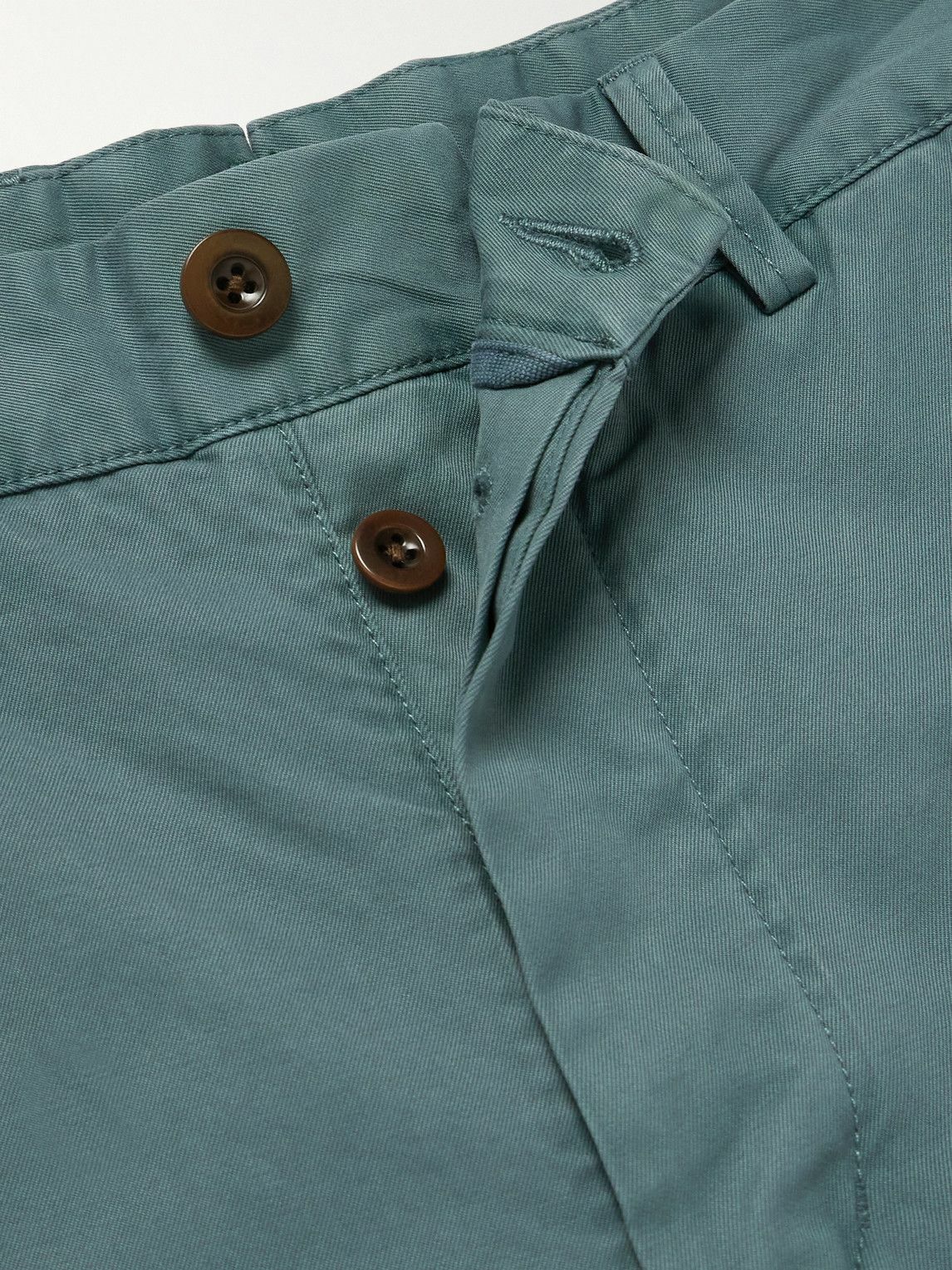 Sid Mashburn - Field Slim-Fit Tapered Garment-Dyed Cotton-Twill Trousers - Blue