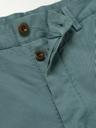 Sid Mashburn - Field Slim-Fit Tapered Garment-Dyed Cotton-Twill Trousers - Blue