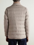 Herno - Slim-Fit Shell-Trimmed Silk and Cashmere-Blend Down Jacket - Neutrals