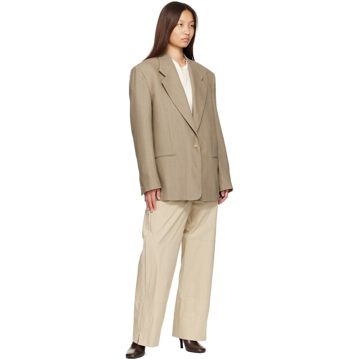 Calvin Klein Collection Beige Avery Blazer