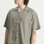 Neighborhood Men's Solid Color Hawaiian Logo Shirt in Sage Green