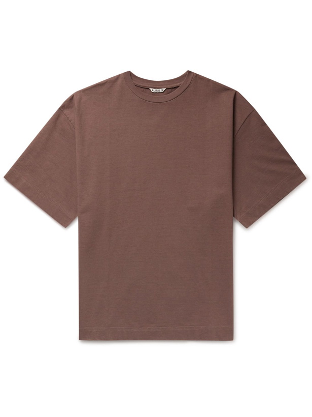 Photo: Auralee - Cotton-Jersey T-Shirt - Brown